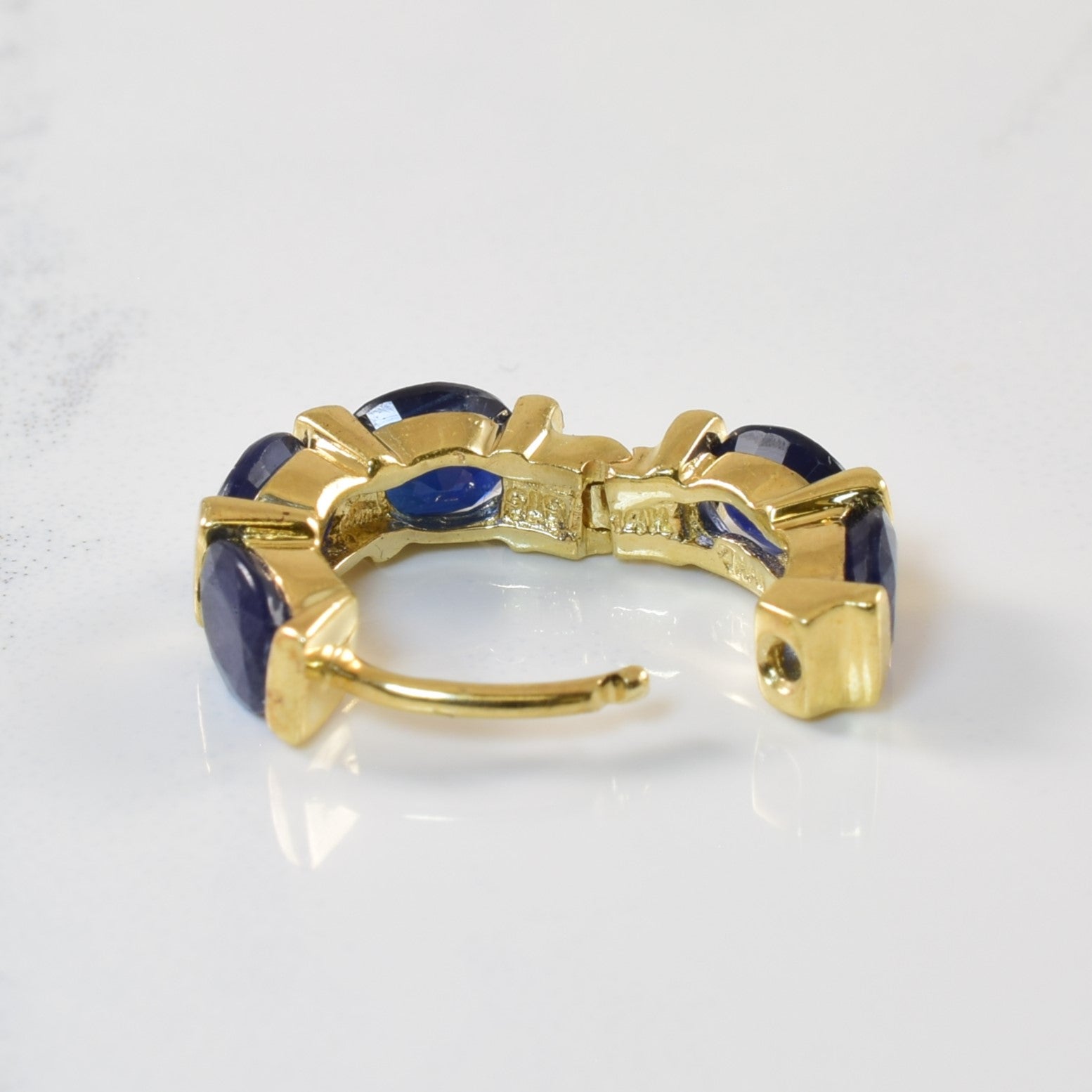 Blue Sapphire Hoop Earrings | 4.50ctw |