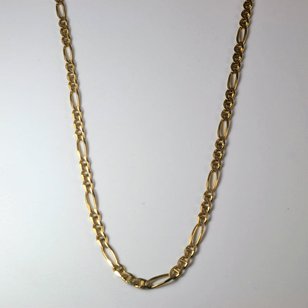 10k Yellow Gold Figaro Chain | 22