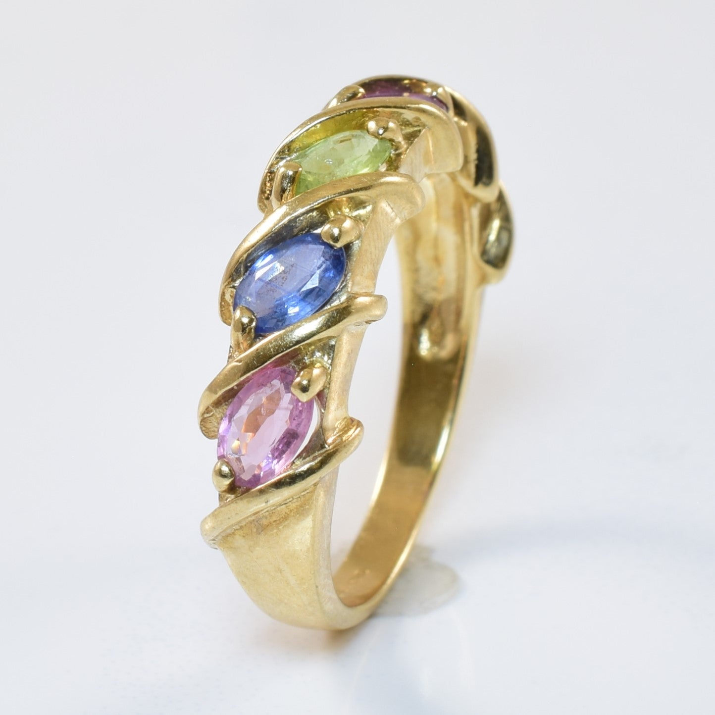 Rainbow Sapphire Twist Ring | 1.50ctw | SZ 7 |