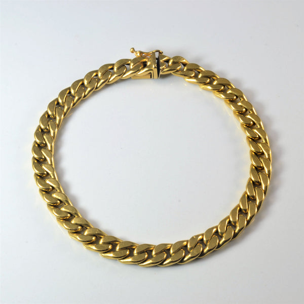 18k Yellow Gold Curb Link Chain Bracelet | 7''|