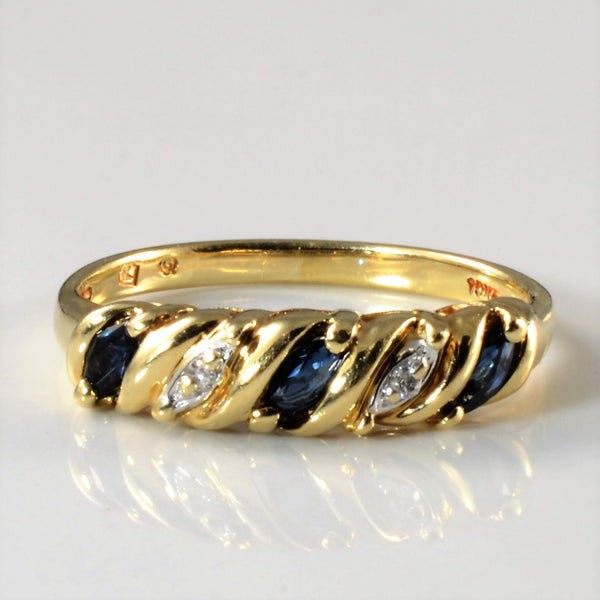 Marquise Sapphire & Diamond Band | 0.01ctw, 0.25ctw | SZ 7 |