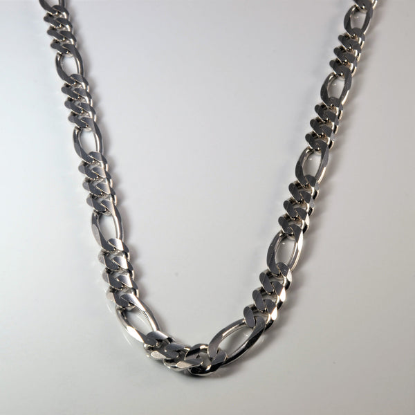 14k White Gold Figaro Chain | 22