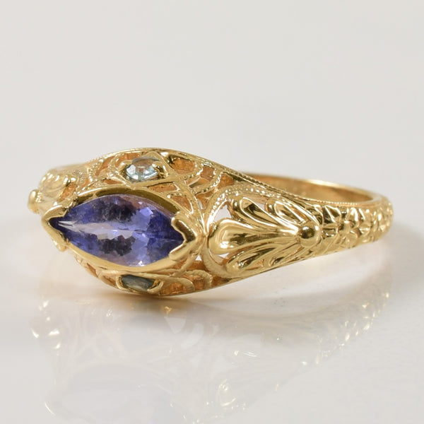 Ornate Tanzanite & Chrysoberyl Ring | 0.40ctw | SZ 8 |