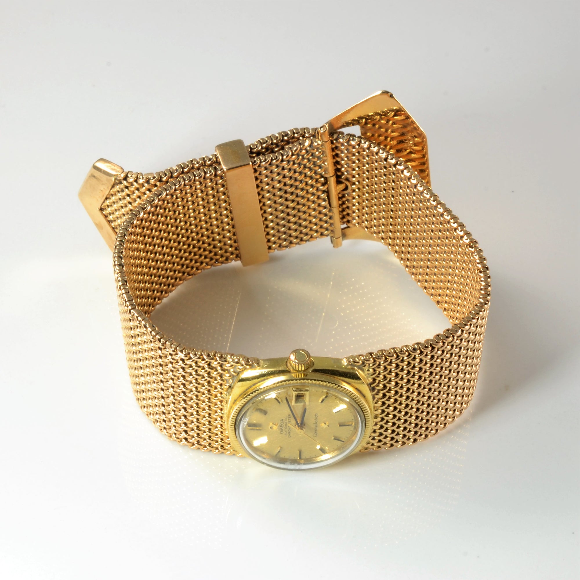 'Omega' 1970s Woven Gold Constellation Watch