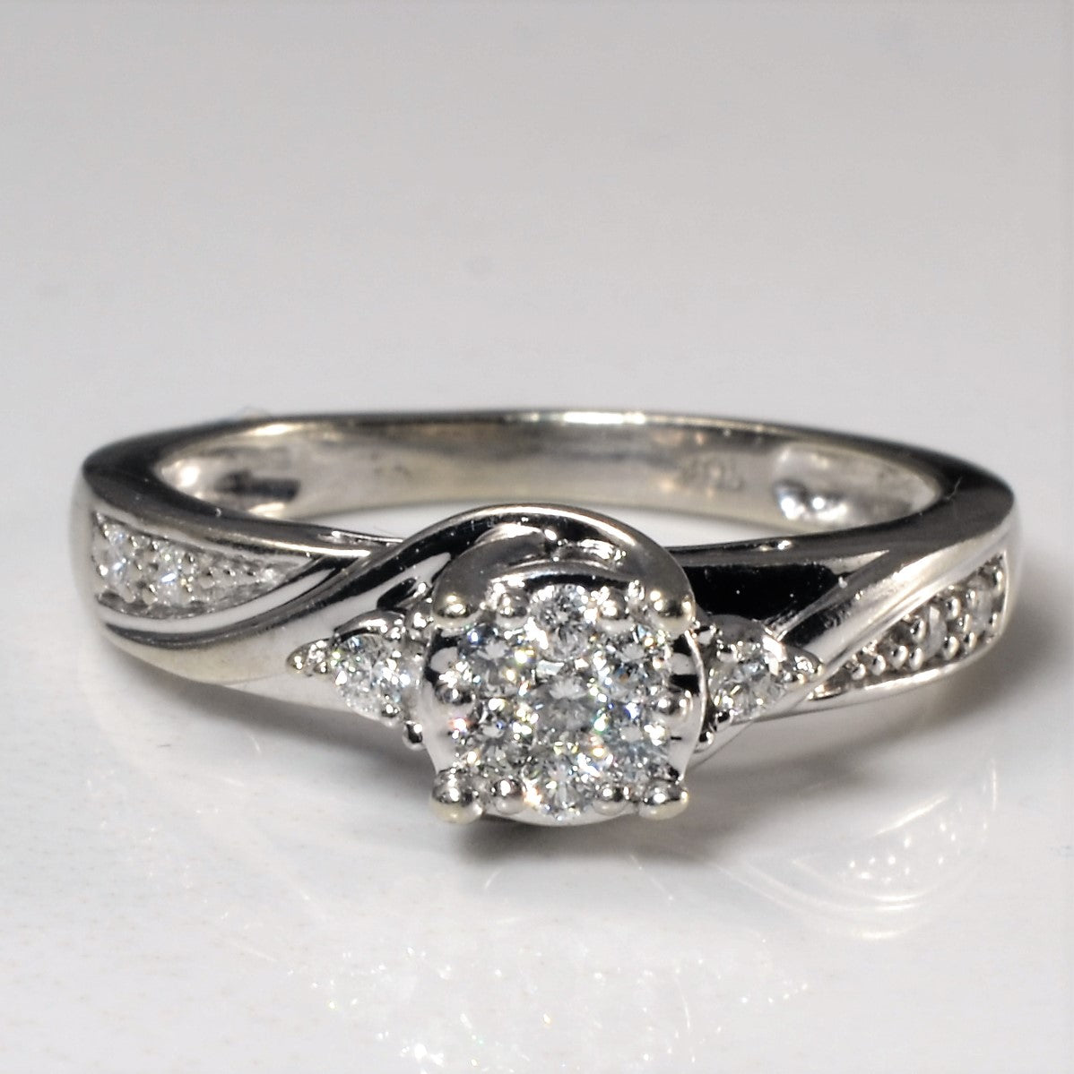 Bypass Diamond Cluster Illusion Ring | 0.13ctw | SZ 5.5 |