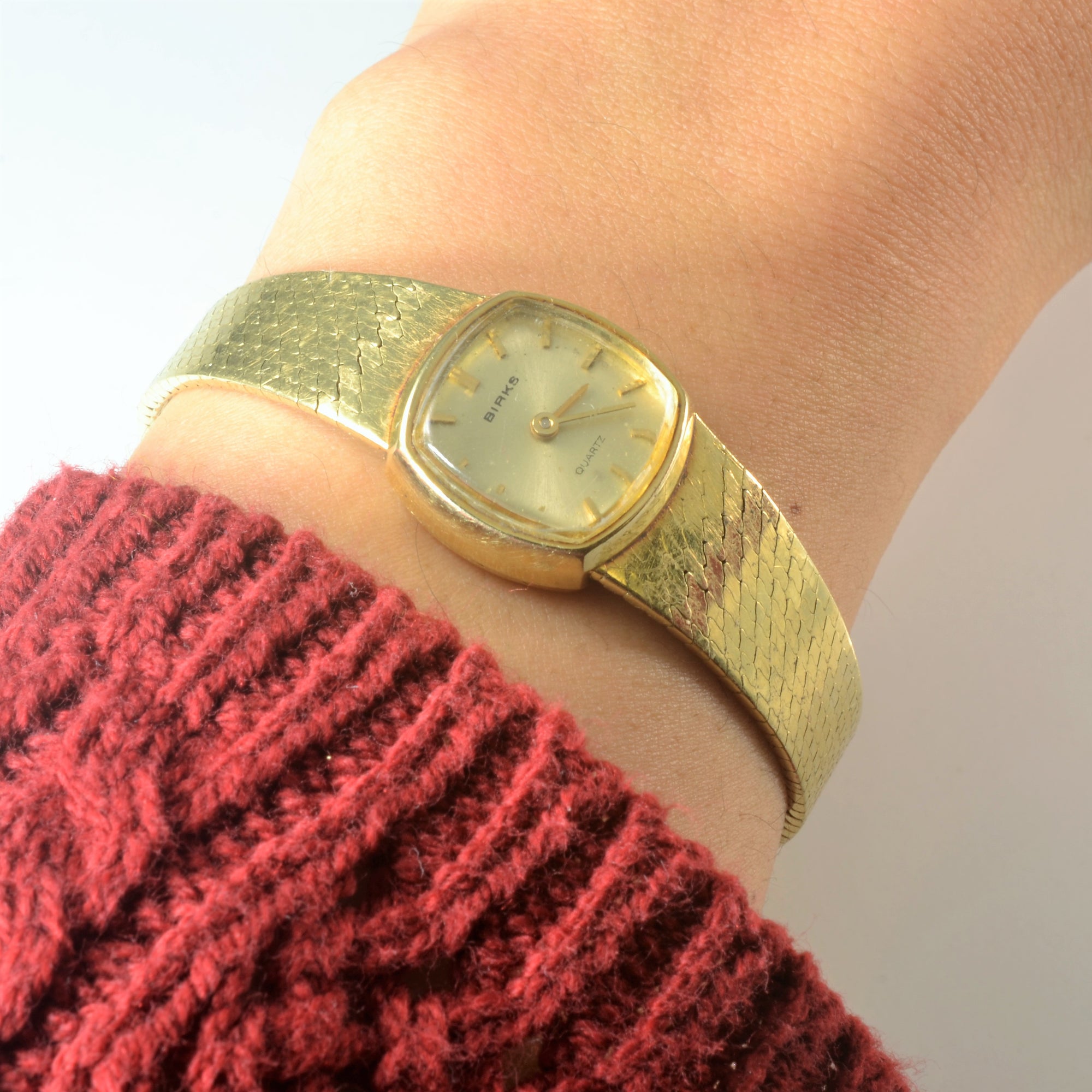 'Birks' 14k gold watch