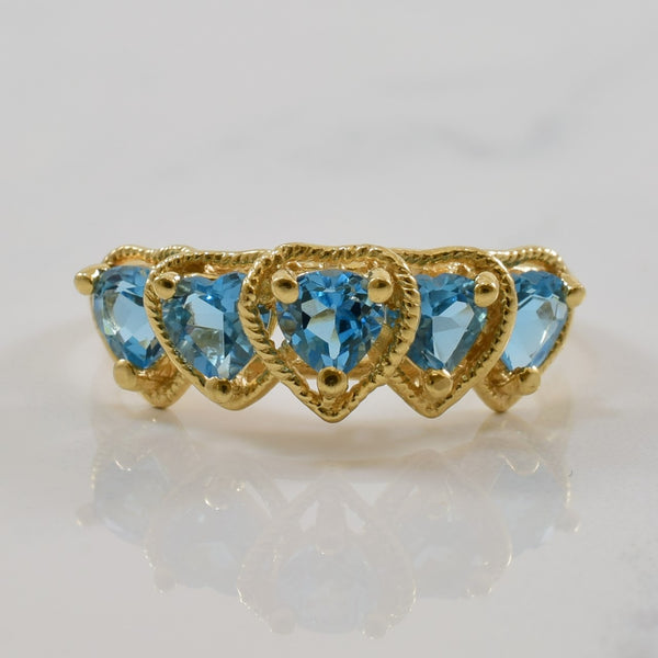 Five Stone Blue Topaz Ring | 2.00ctw | SZ 6.75 |