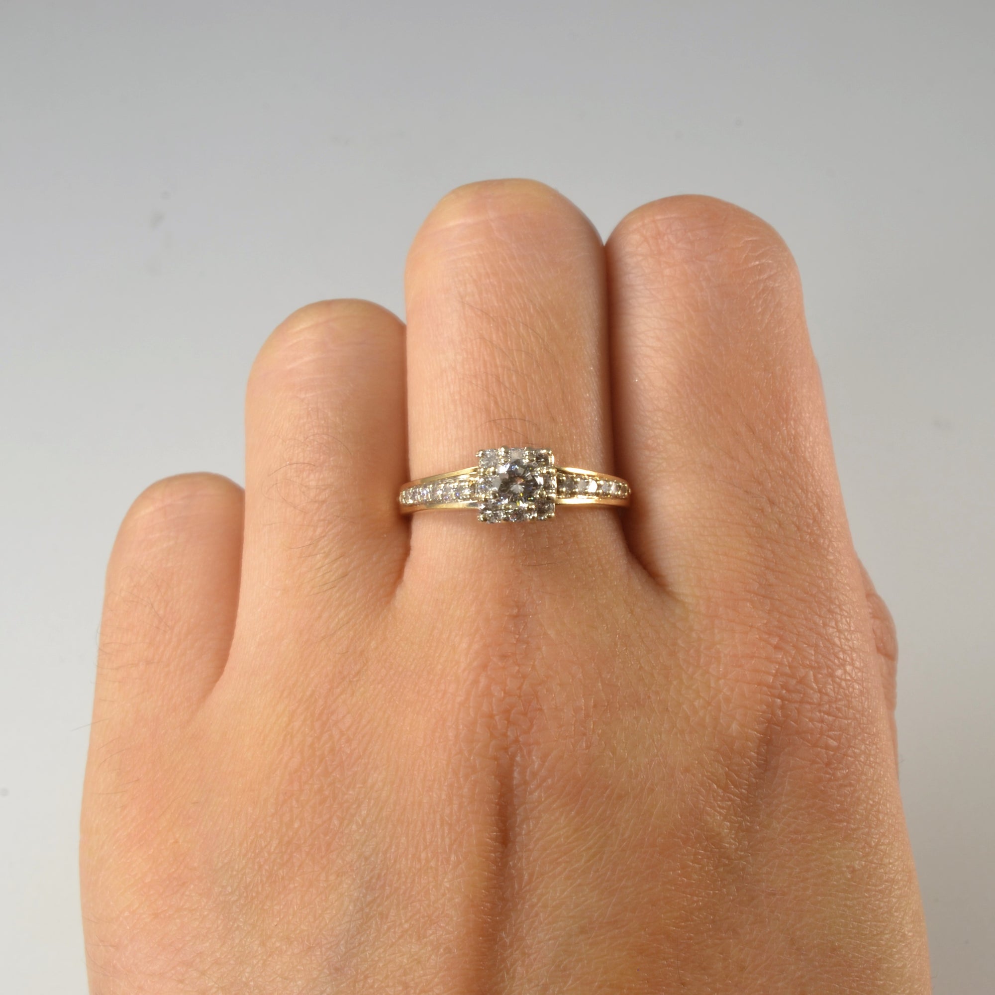 Pave Illusion Diamond Engagement Ring | 0.50ctw | SZ 7.75 |