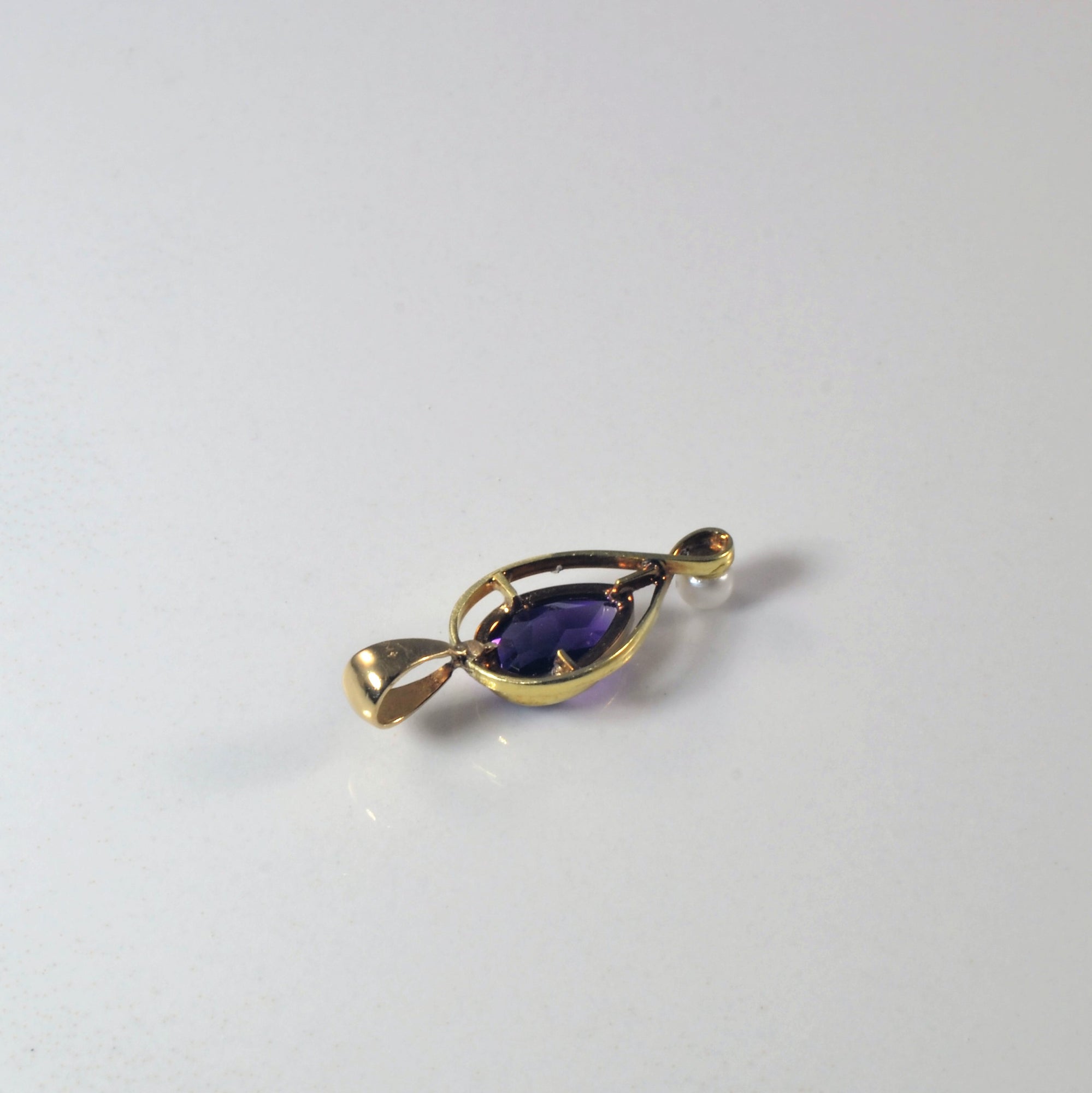 'Bespoke' Edwardian Amethyst & Seed Pearl Pendant | 0.60ct |