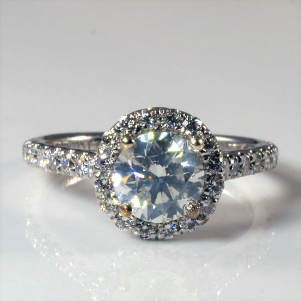 'Gabriel & Co.' Halo Diamond Carly Engagement Ring | 1.65ctw | SZ 4.5 |