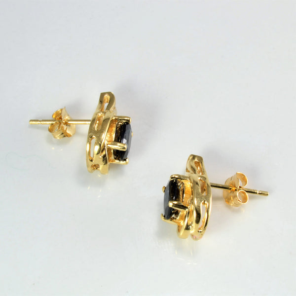 Sapphire & Diamond Stud Earrings | 0.04 ctw |