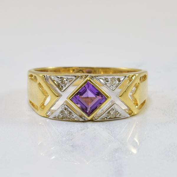 Amethyst & Diamond Ring | 0.30ct, 0.03ctw | SZ 7.5 |