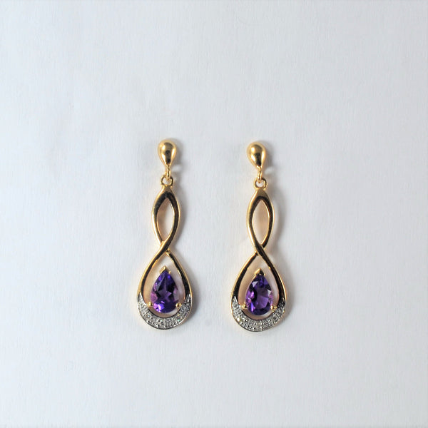 Amethyst & Diamond Infinity Drop Earrings | 0.70ctw, 0.02ctw |