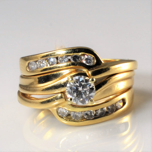 Bypass Diamond Three Band Wedding Set | 0.52ctw | SZ 5 |