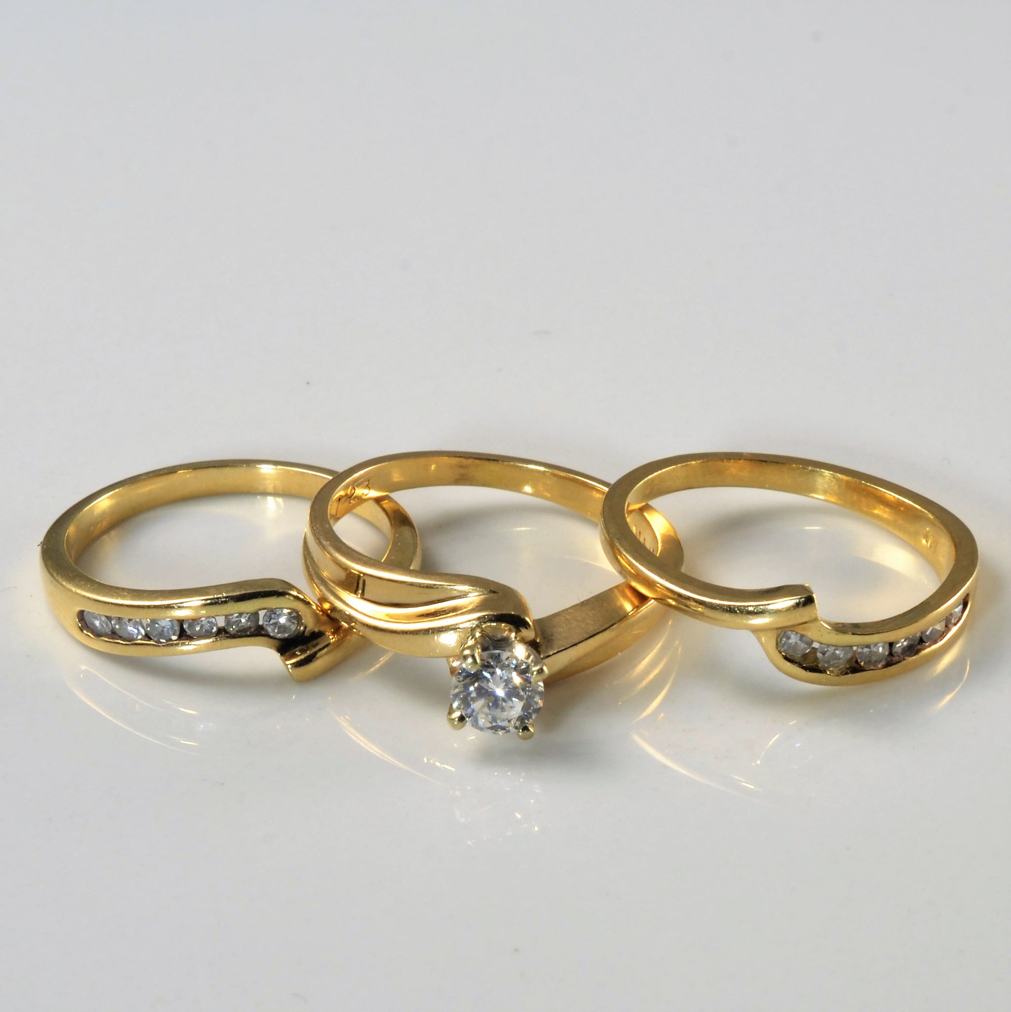 Bypass Diamond Three Band Wedding Set | 0.52ctw | SZ 5 |