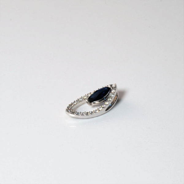 Marquise Sapphire & Diamond Pendant | 0.15ctw, 0.40ct |