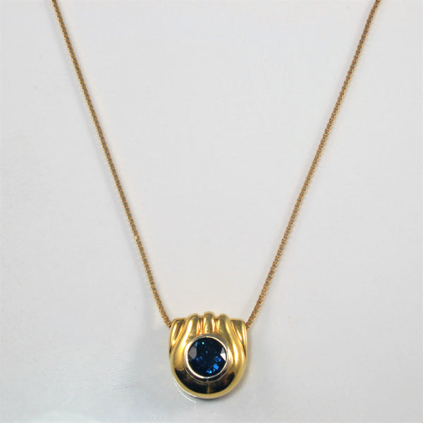 Bezel Set Sapphire Necklace | 1.27ct | 20