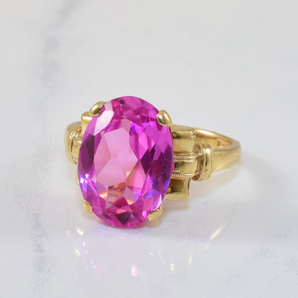 Synthetic Pink Sapphire Cocktail Ring | 8.00ct | SZ 6.75 |