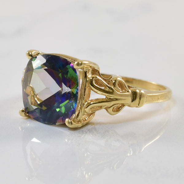 Ornate Split Shank Mystic Topaz Ring | 6.00ct | SZ 8 |