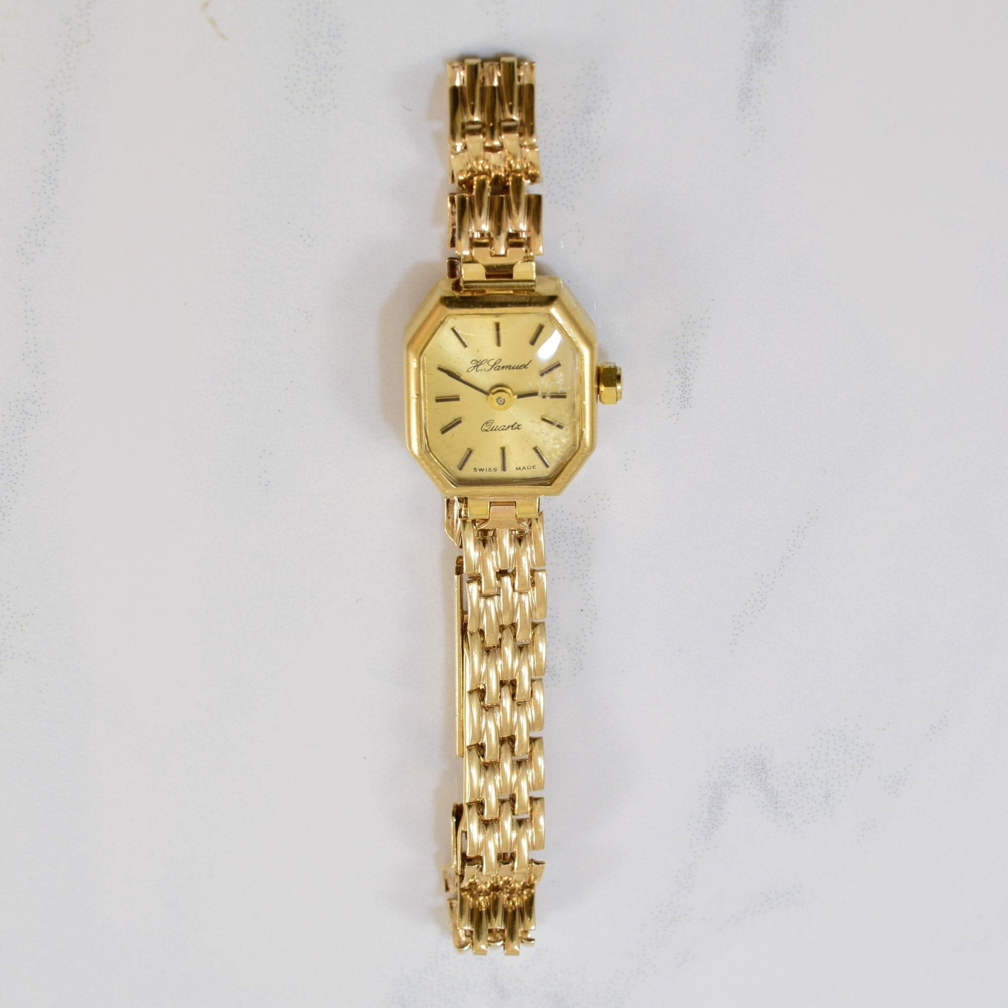 'H Samuel' 1980s Gold Watch | 7.5