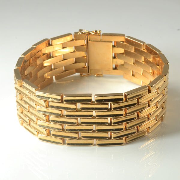 14k Yellow Gold Interlocking Chain Bracelet | 7.5