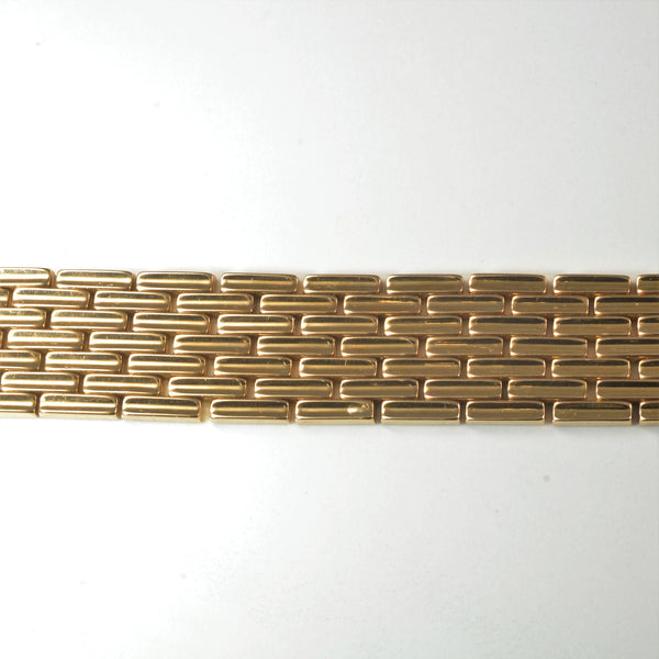 14k Yellow Gold Interlocking Chain Bracelet | 7.5