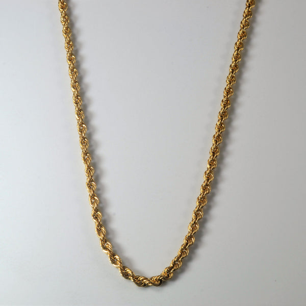 14k Yellow Gold Rope Chain | 20