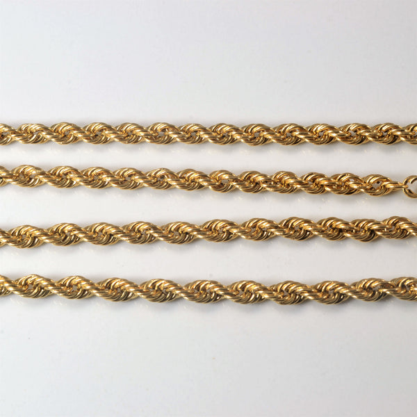 14k Yellow Gold Rope Chain | 20