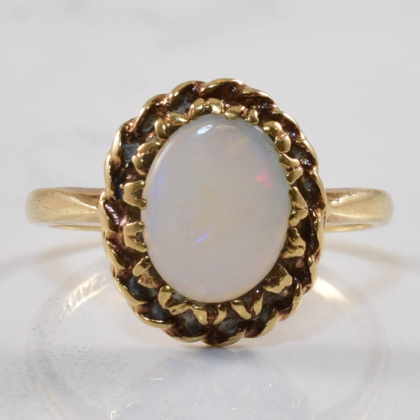 Golden Halo Solitaire Opal Ring | 1.00ct | SZ 6.25 |