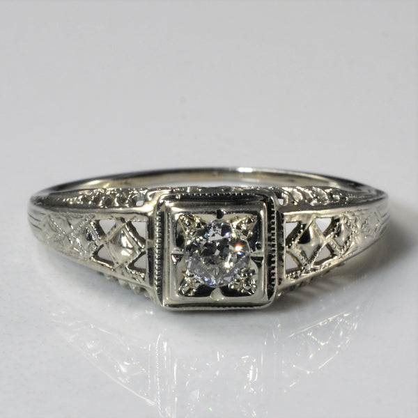 Art Deco Low Profile Solitaire | 0.12ct | SZ 4.25 |