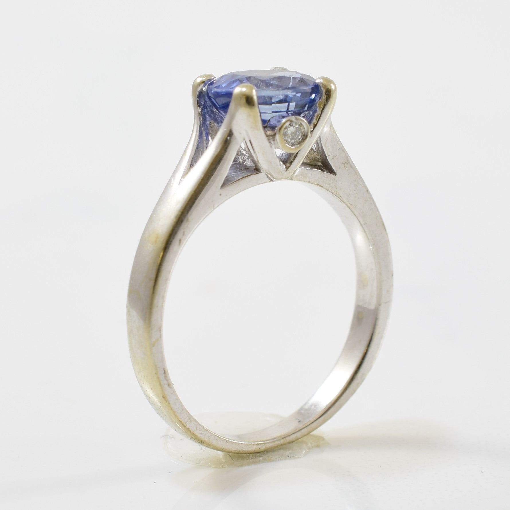 Cornflower Blue Sapphire Engagement Ring | 0.04ctw, 1.50ct | SZ 6 |