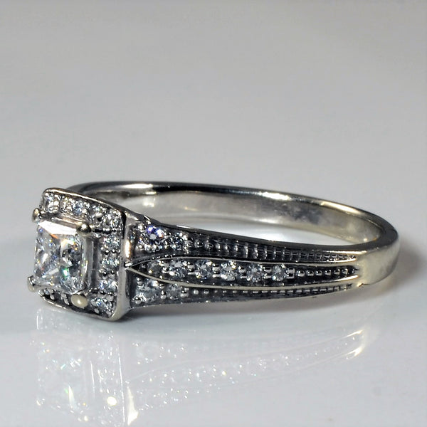 Princess Halo Diamond Engagement Ring | 0.52ctw | SZ 7 |