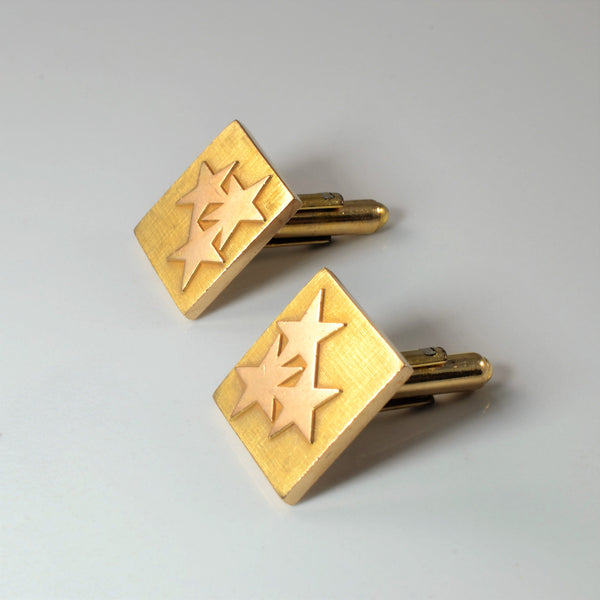 'Birks' Yellow Gold Star Cufflinks |