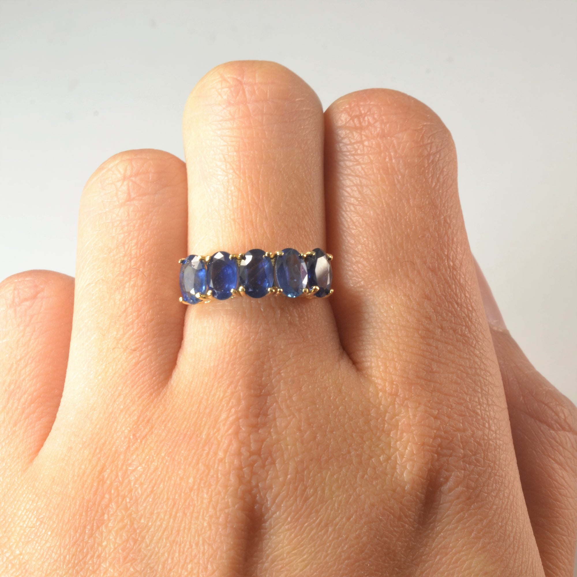 Five Stone Split Shank Sapphire Ring | 2.00ctw | SZ 6.25 |