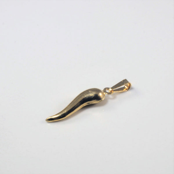 Yellow Gold Italian Horn Pendant |