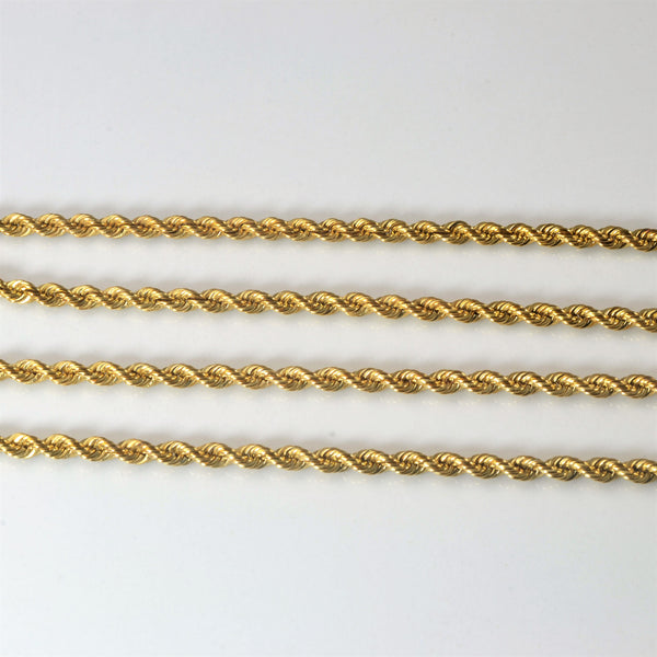 Yellow Gold Rope Chain | 22