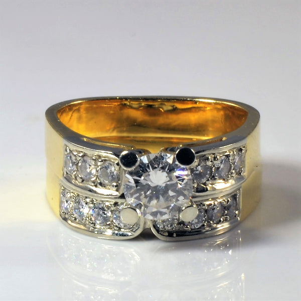 'Ragnar' Diamond Wedding Set | 0.89ctw | SZ 4.5 |