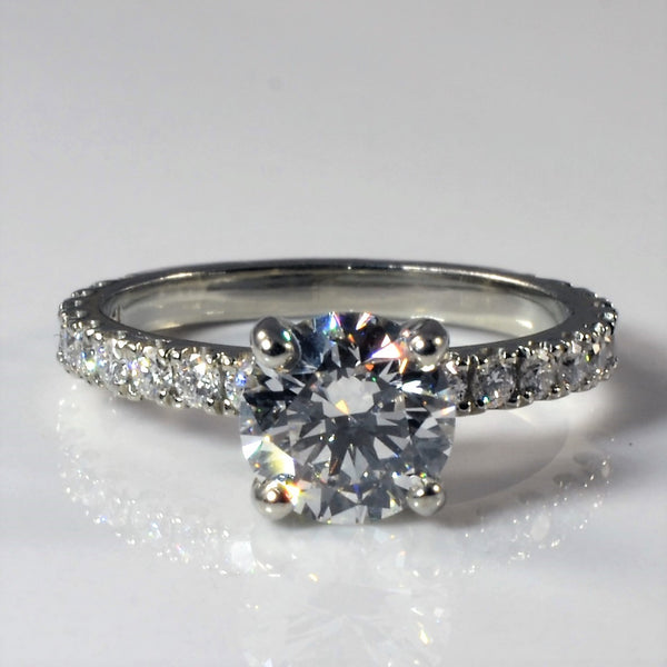 Pave Band Diamond Engagement Ring | 1.35ctw | SZ 4 |