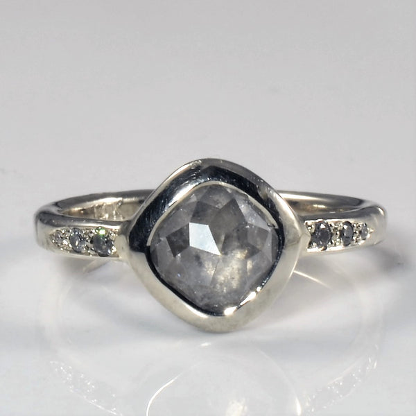 Misty Gray Rose Cut Diamond Ring | 1.04ctw | SZ 5.5 |