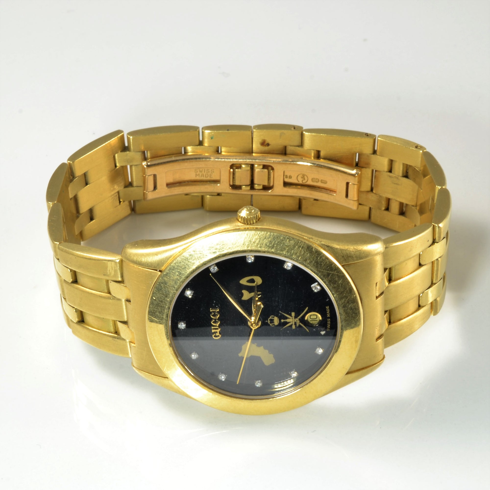 'Gucci' Custom Oman Detailed Gold Watch |