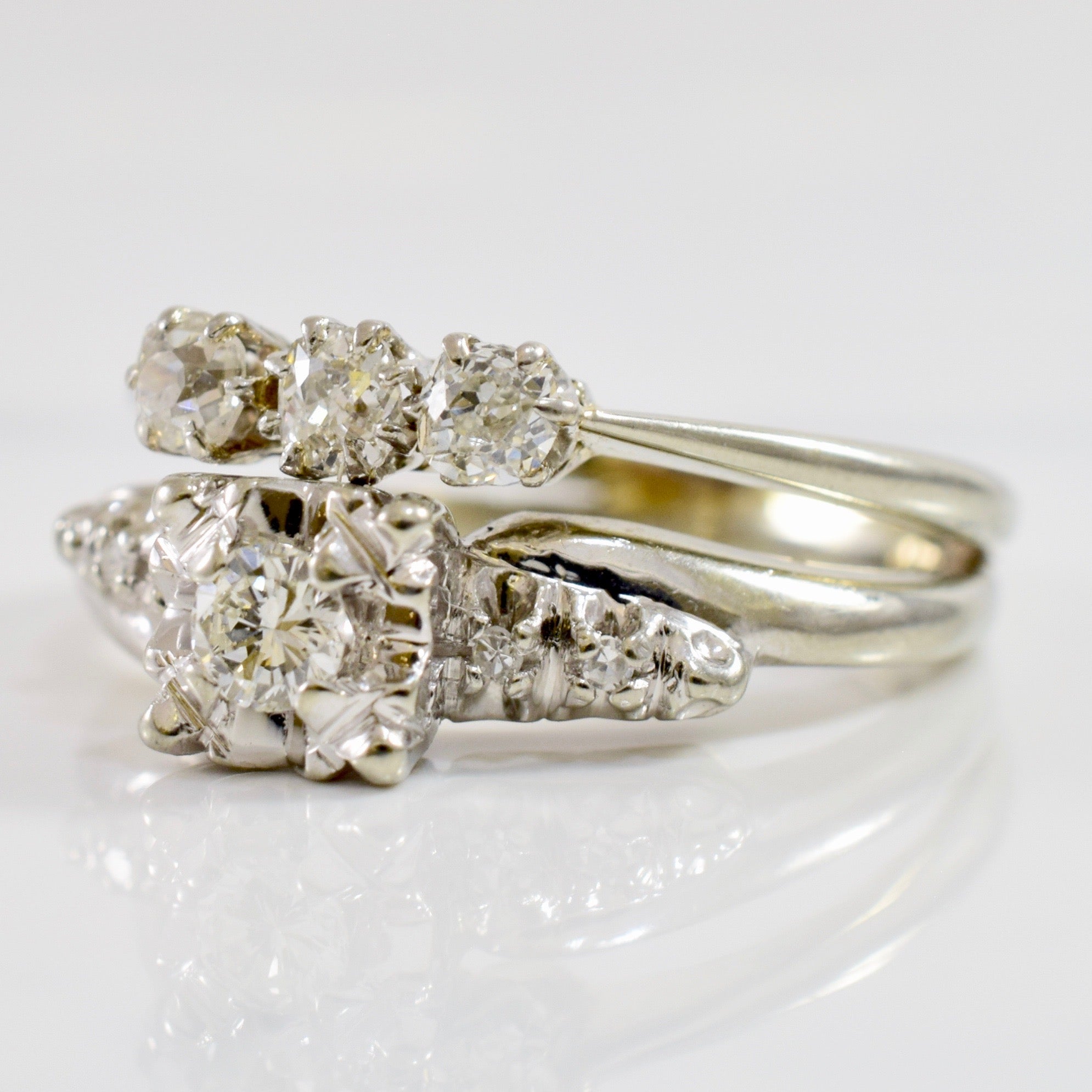 1940's Diamond Wedding Set | 0.46 ctw SZ 7 |