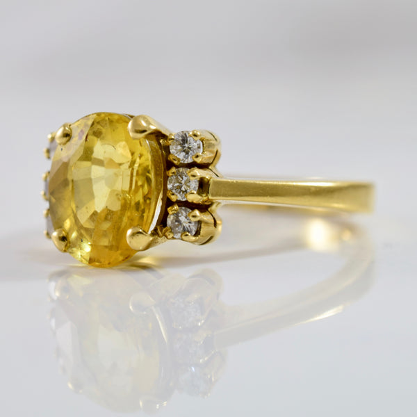 Yellow Sapphire and Diamond Ring | 0.15 ctw SZ 7.5 |