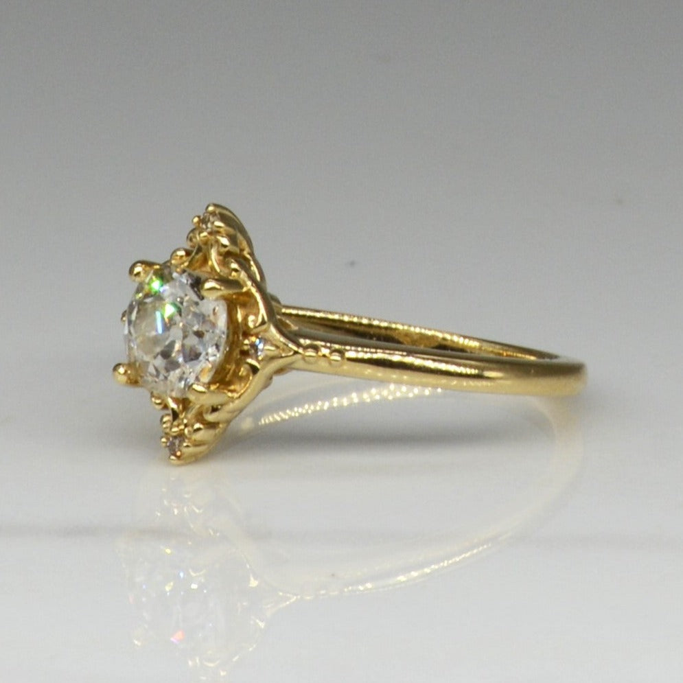 'Bespoke' Pale Champagne Old Mine Diamond Ring | 0.86ctw | SZ 7.25 |