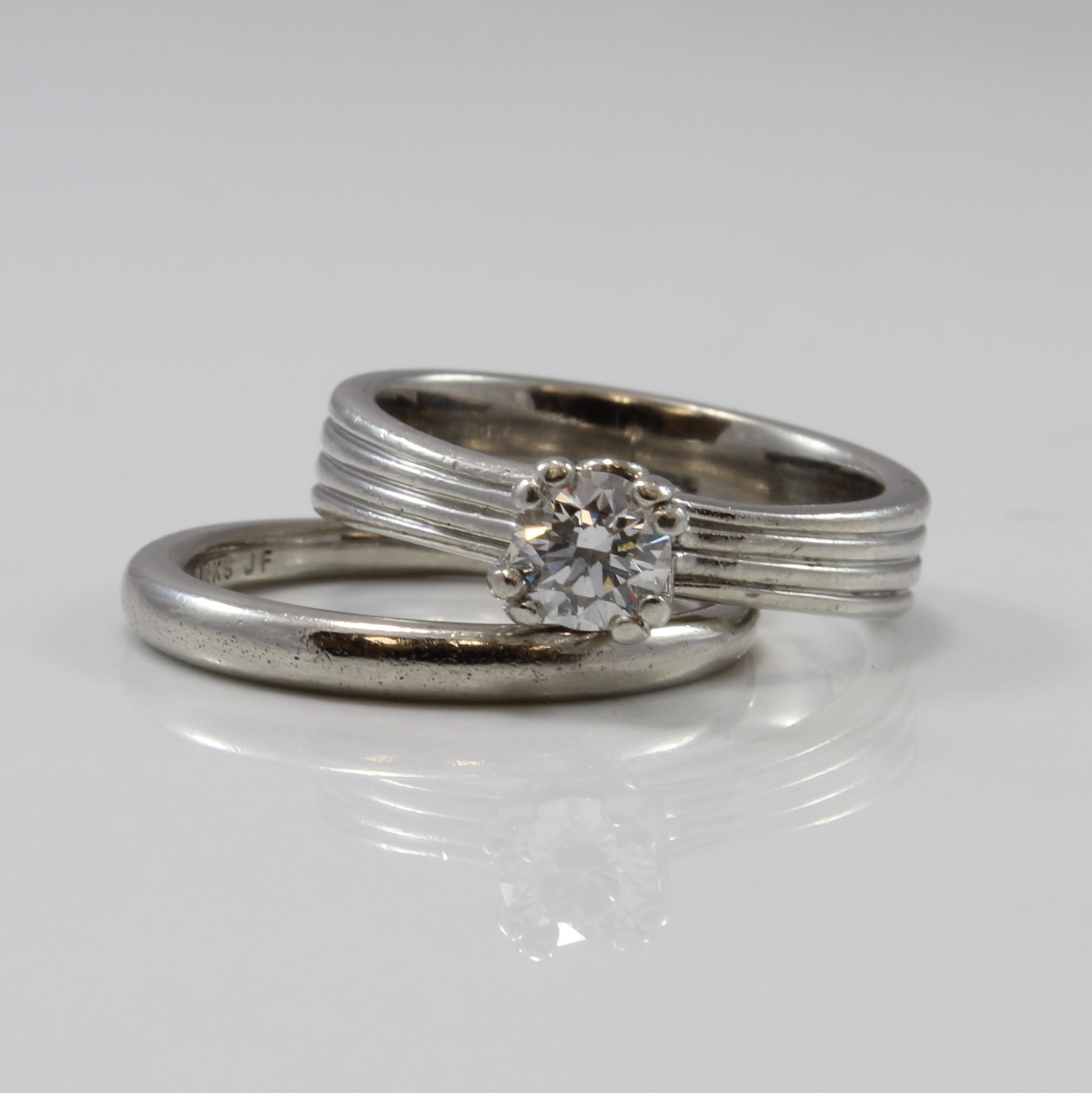 'Birks' Platinum Diamond Solitaire Wedding Set | 0.53 ctw | SI1 | SZ 7.5 |