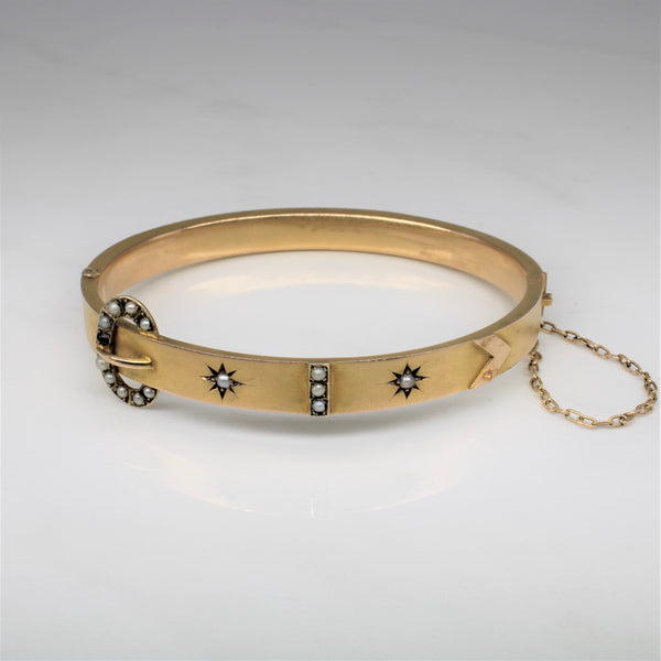 Edwardian Seed Pearl Belt Buckle Bangle | 7