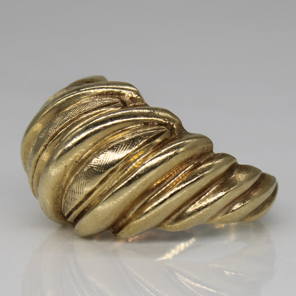 Yellow Gold Croissant Ring | SZ 3.5 |