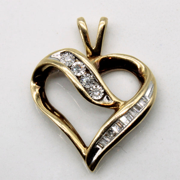 Channel Set Diamond Heart Pendant | 0.15ctw |