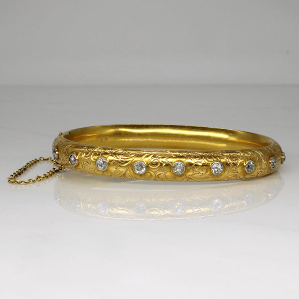 Ornate Edwardian Diamond Bangle | 0.72ctw | 8