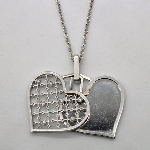 'Birks' Diamond Lattice Heart Necklace | 0.04ctw | 16