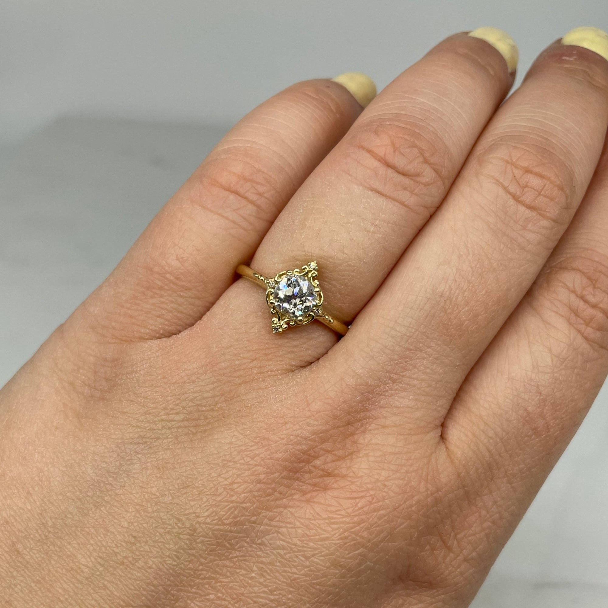 'Bespoke' Pale Champagne Old Mine Diamond Ring | 0.86ctw | SZ 7.25 |